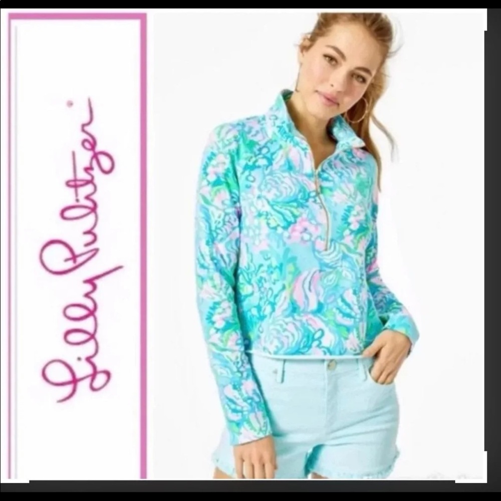 Lilly Pulitzer Ronan Popover Aqua la Vista NWT
